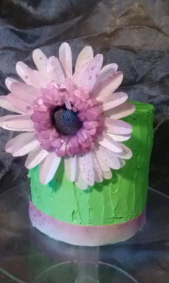 green & pink waferpaper fowers
