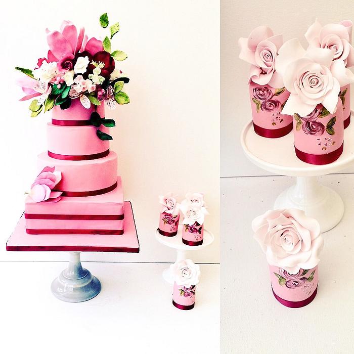 Floral wedding Cake