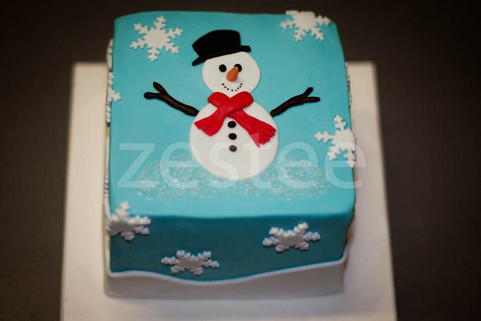 Snowman Christmas Cake