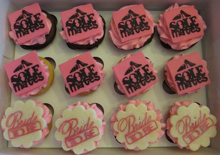 Black and Pink Bridal Shower Cupcakes