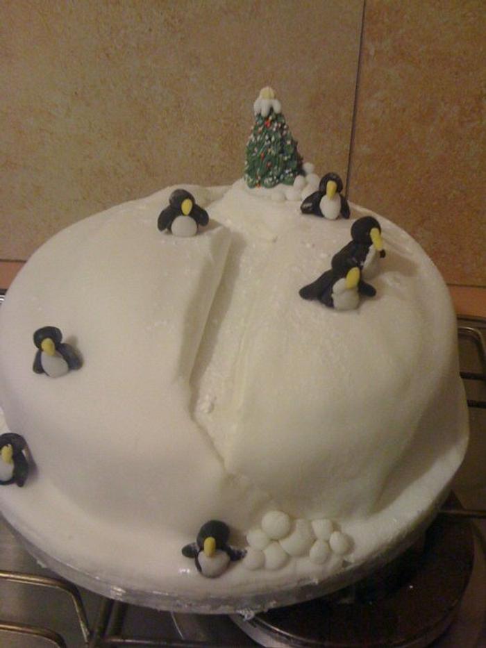 Christmas snow cake