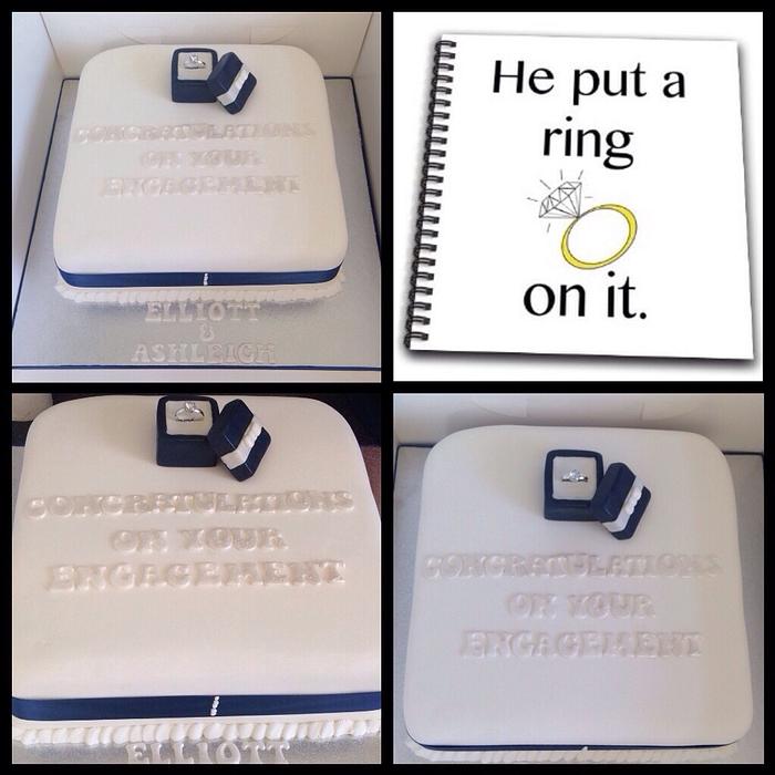 Ring box engagement cake