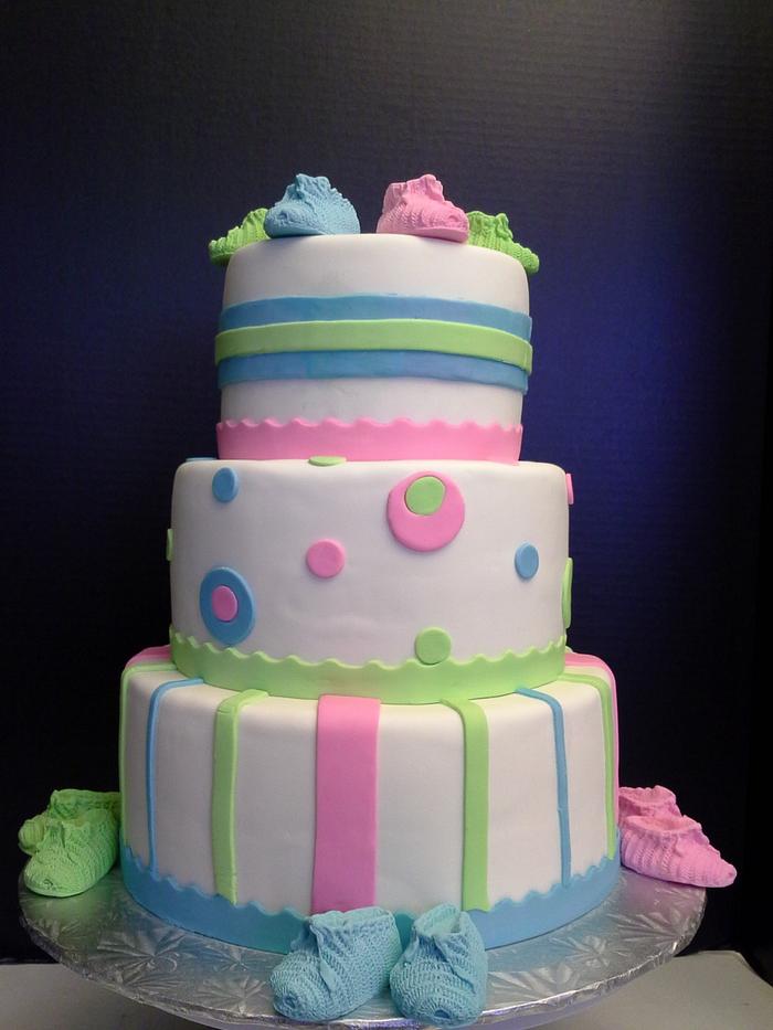 Neon Baby Shower - Decorated Cake by Melissa Walsh - CakesDecor