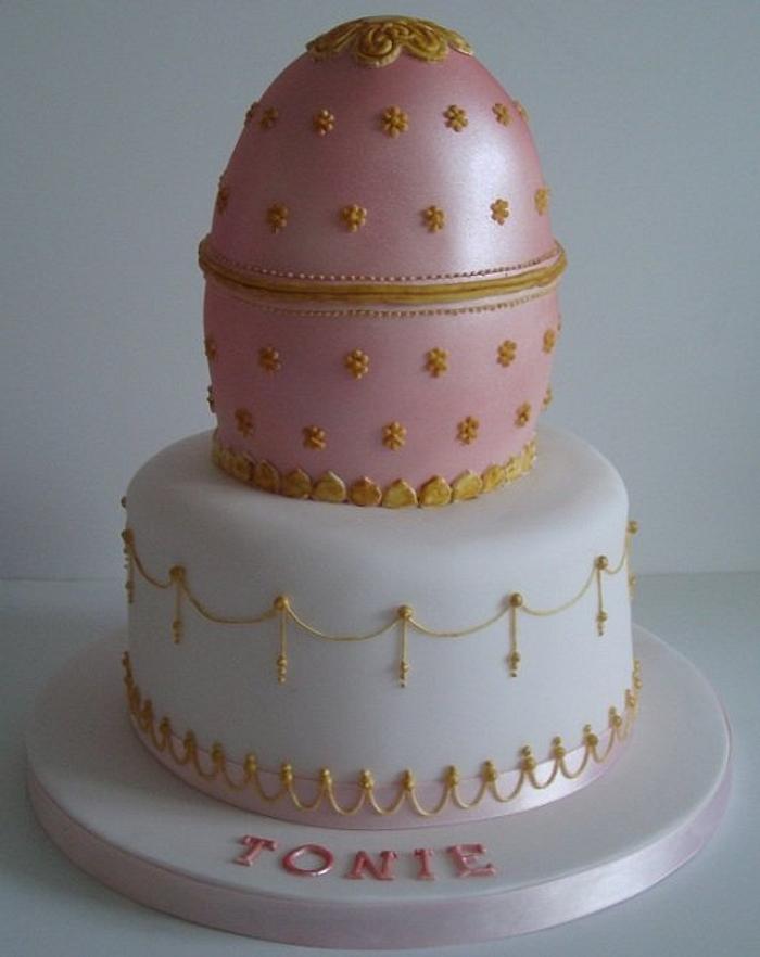 Faberge-inspired birthday cake