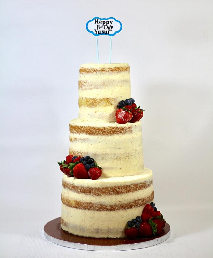 Rustic naked cake 