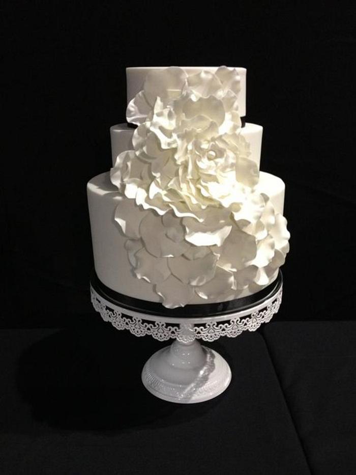 Rose Burst Wedding Cake