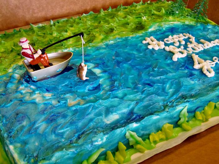 Fisherman cake in buttercream