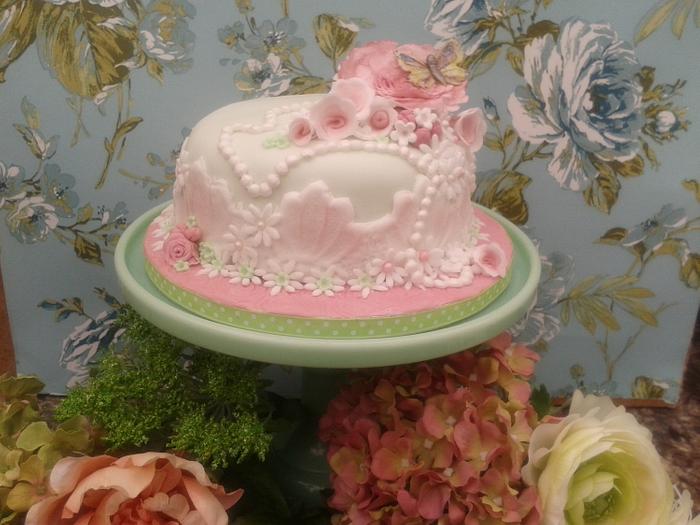 Pastal floral Birthday cake