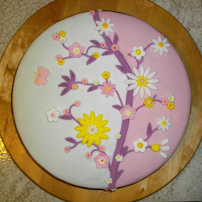 Spring flower cake