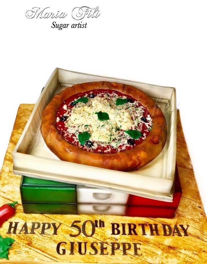 Pizza and boxes cake !