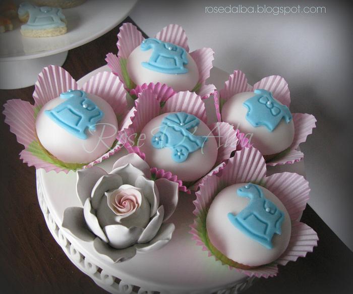 Cup cakes and cookies for birth