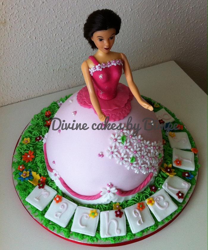 Princess in the garden cake