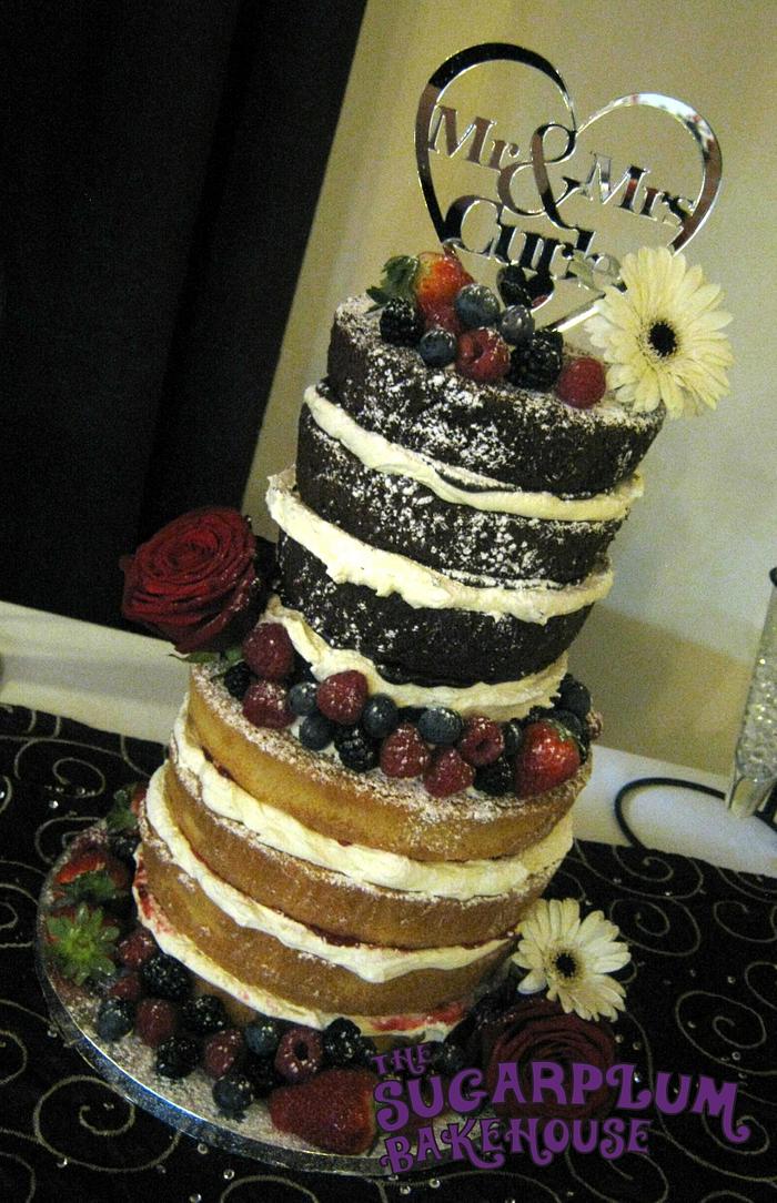 2 Tier Naked Wedding Cake