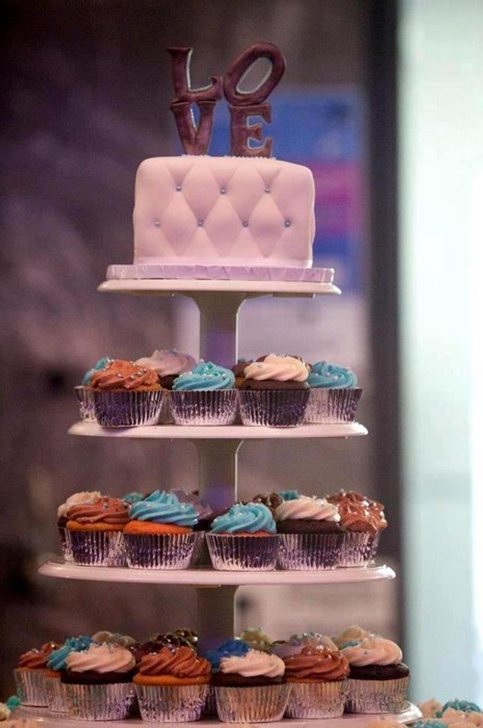 LOVE Wedding cupcake tower