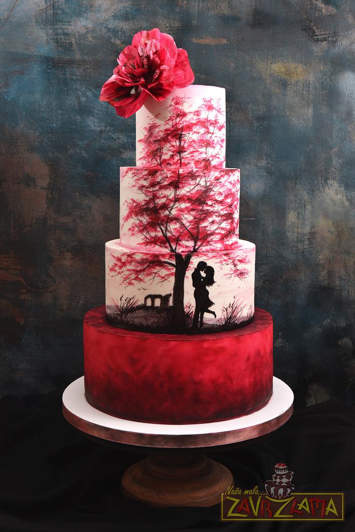 Silhouette Wedding Cake