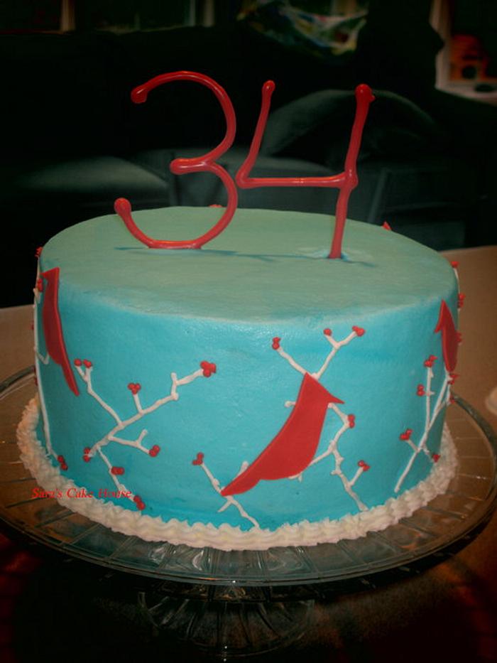 Cardinal Birthday Cake