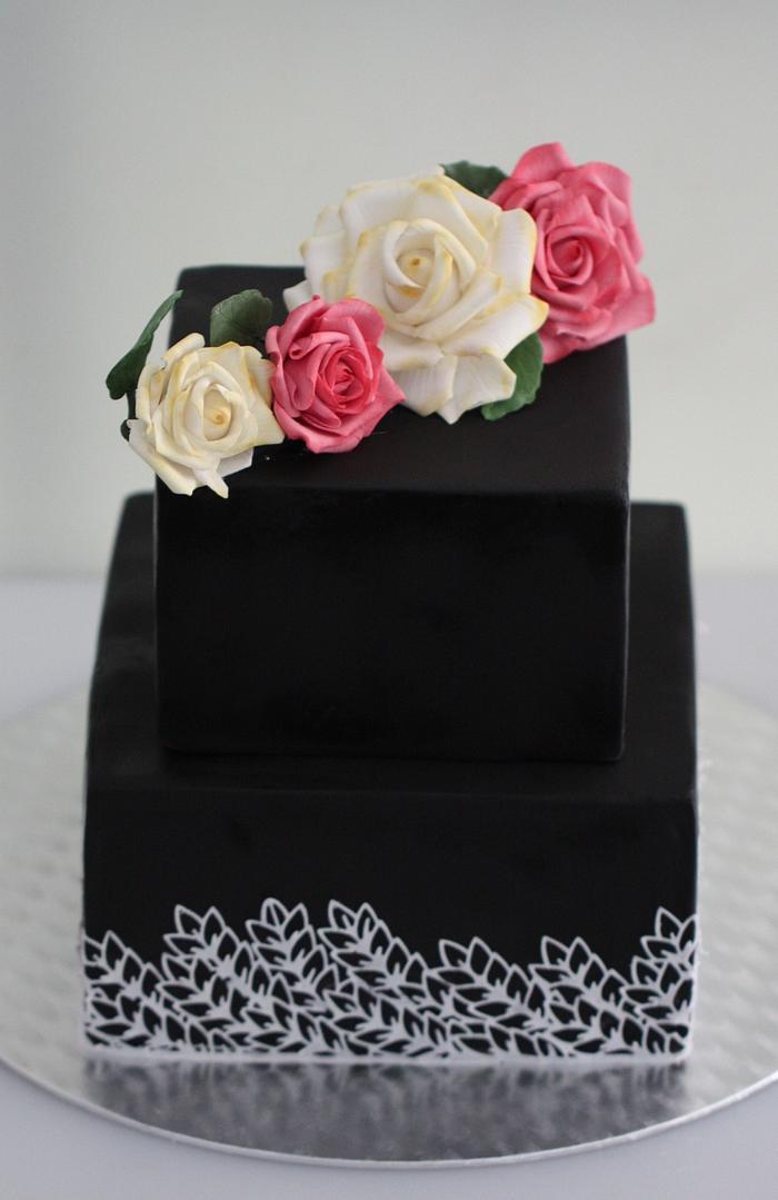 Black and roses