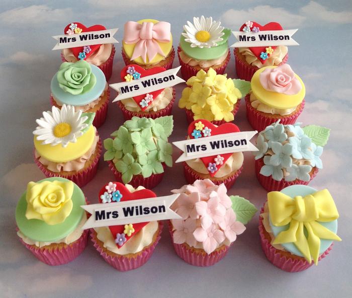 Flowery Hen do themed cupcakes