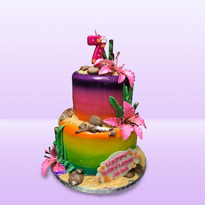 Shells & Sand Birthday Cake