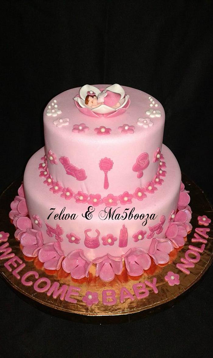 girl baby shower cake