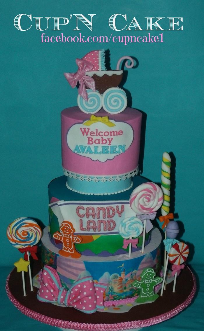Candy land baby shower cake