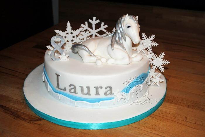 snow white winter horse