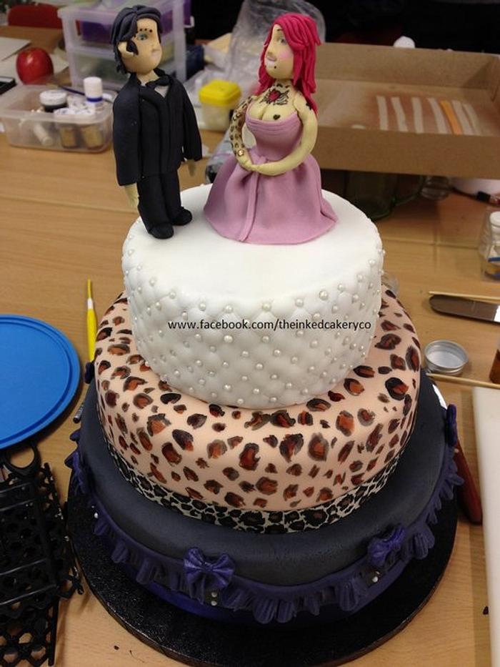 wedding cake leopard print