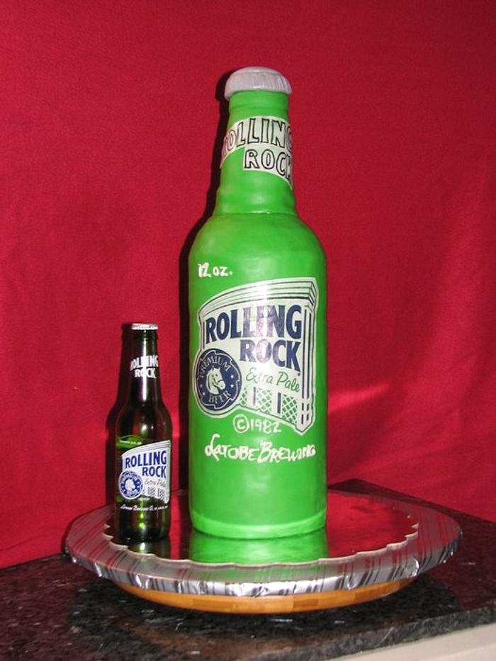 Rolling Rock Beer Bottle cake