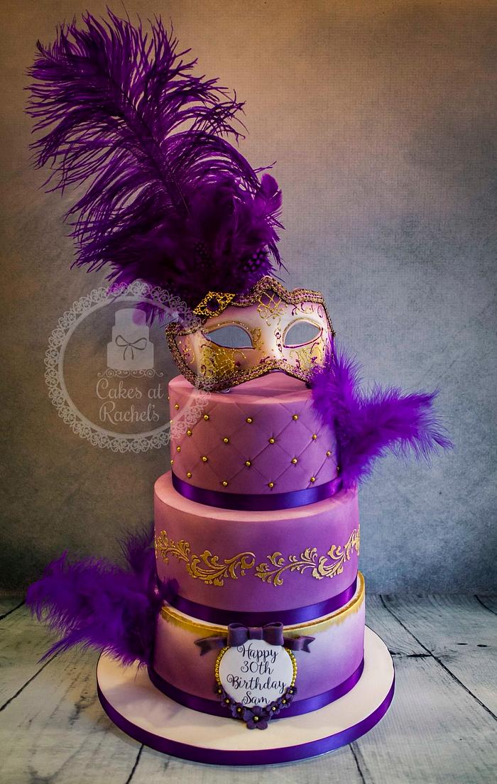 Masquerade Ball Birthday cake | A sweet 16 2 tier birthday c… | Flickr