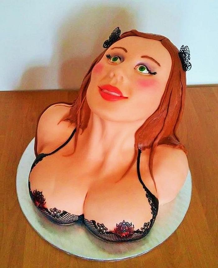 Woman sculpted cake