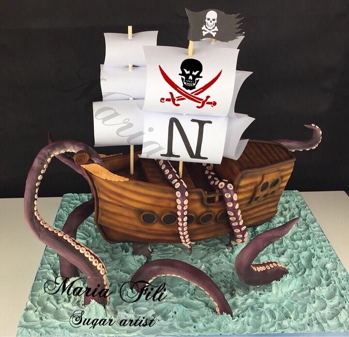 Kraken Birthday Cake 