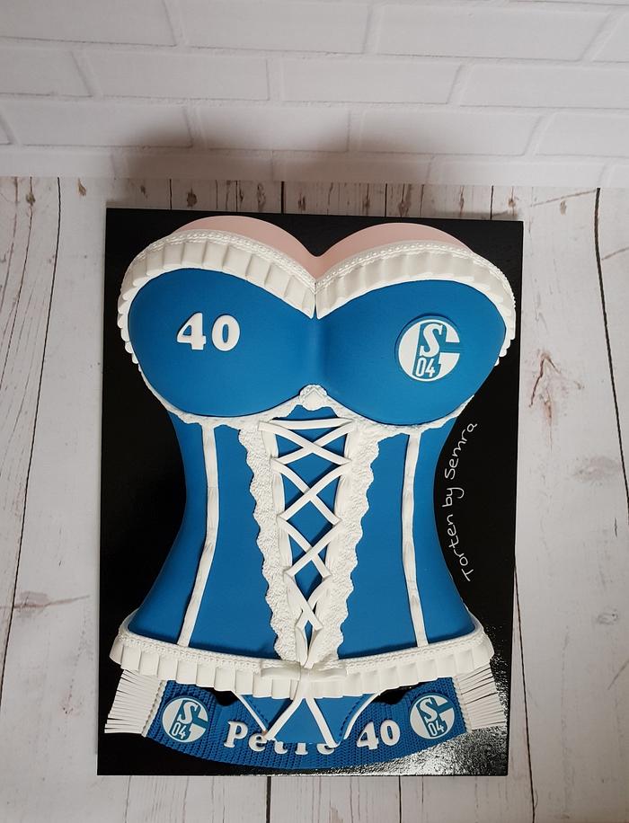 Corset & FC Schalke 04 cake