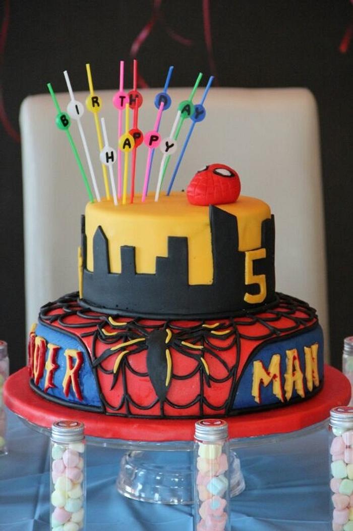 Spiderman birthday cake 
