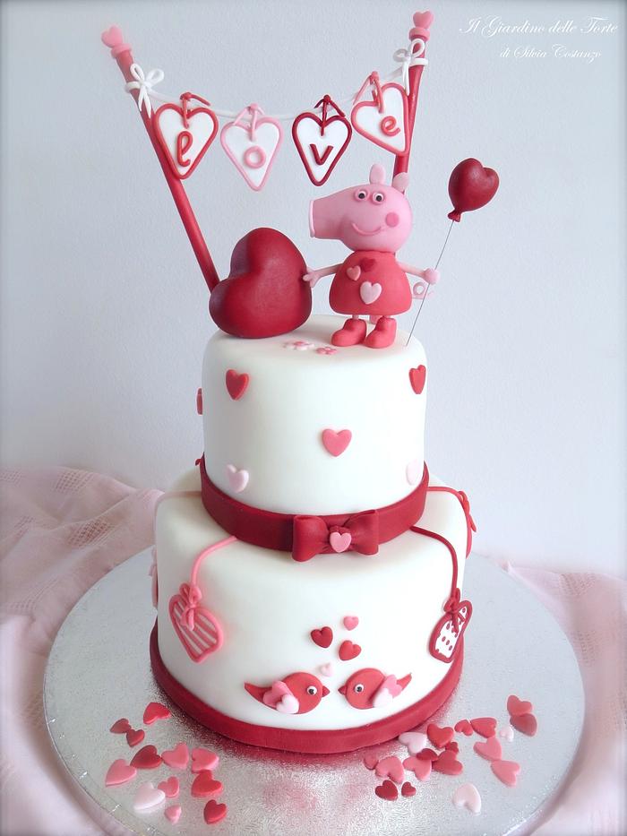 Peppa Pig Valentine's Day cake