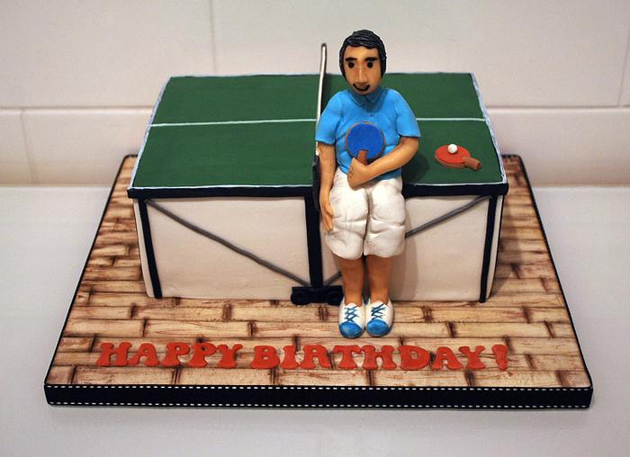 9X13 Table Tennis Ping Pong Table Cake I Made The Net And The Paddles Using  Candy Melts - CakeCentral.com