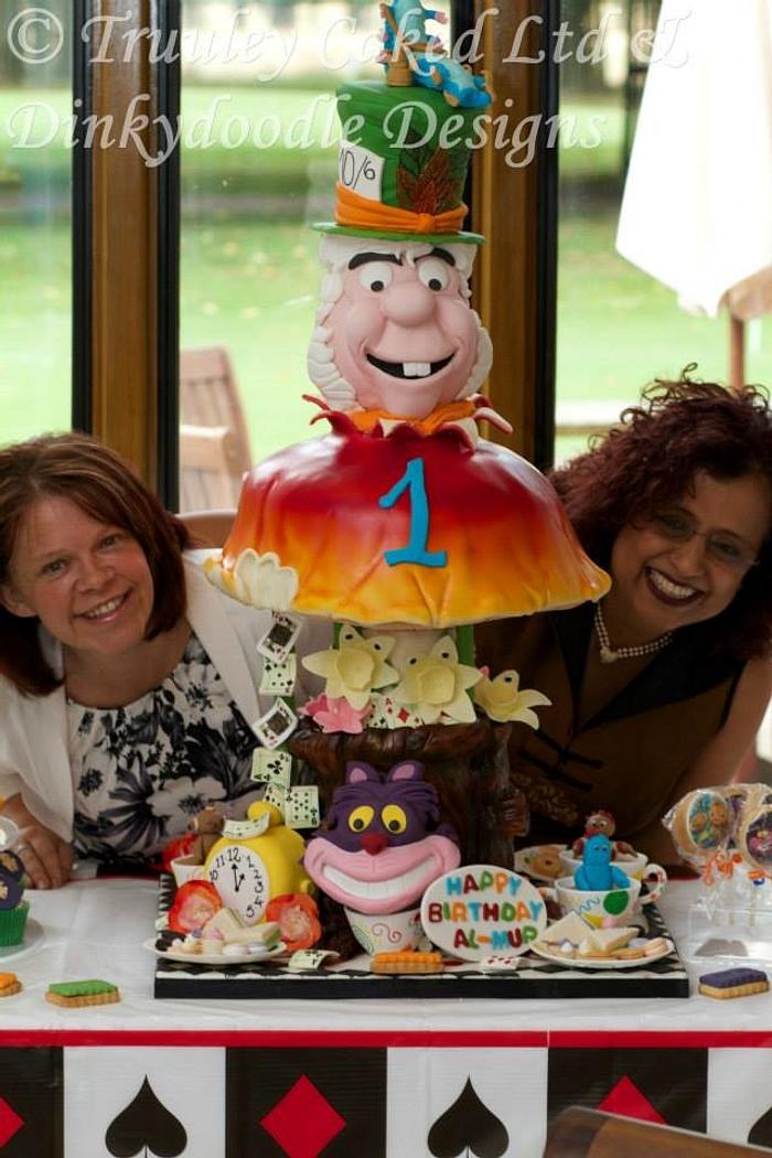 first birthday cake for the prince of Dubai - mad hatter's tea party 