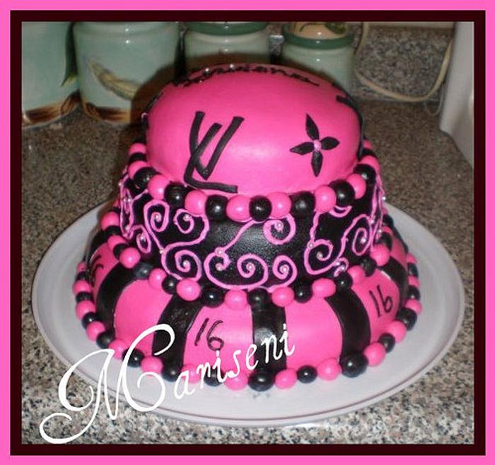 Louis Vuitton Inspired Sweet 16 Birthday Cake