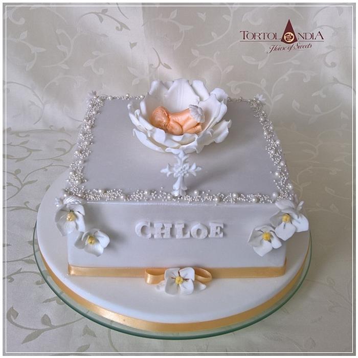 Christening cake for Chloe