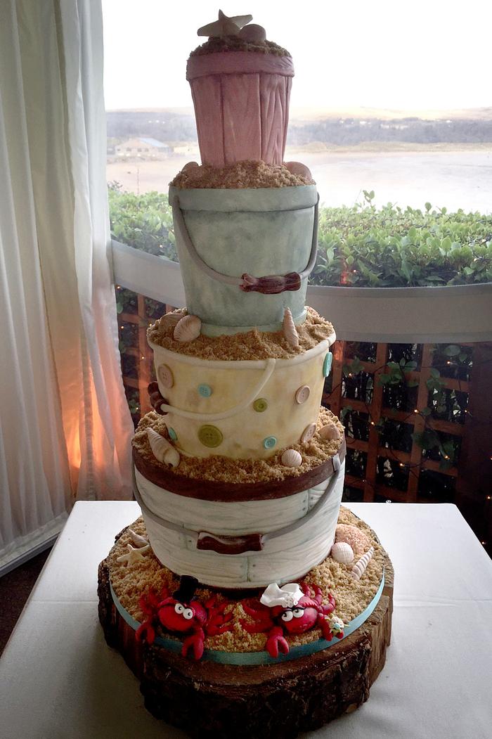 By the salty sea .... wedding cake