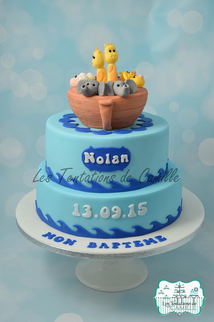 Noah's Ark christening cake