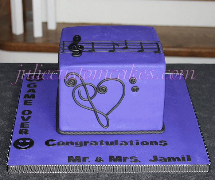 Music engagement cake