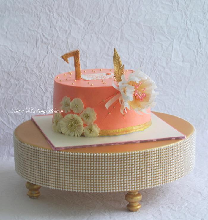 Peach themed cake