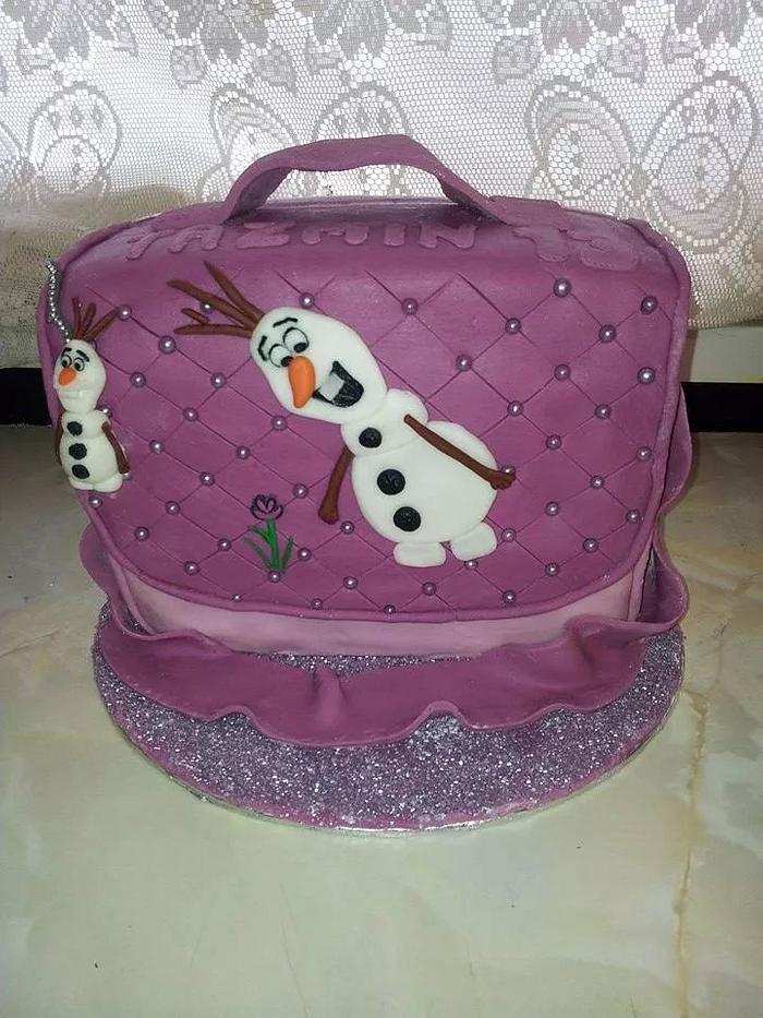 Frozen Olaf bag cake