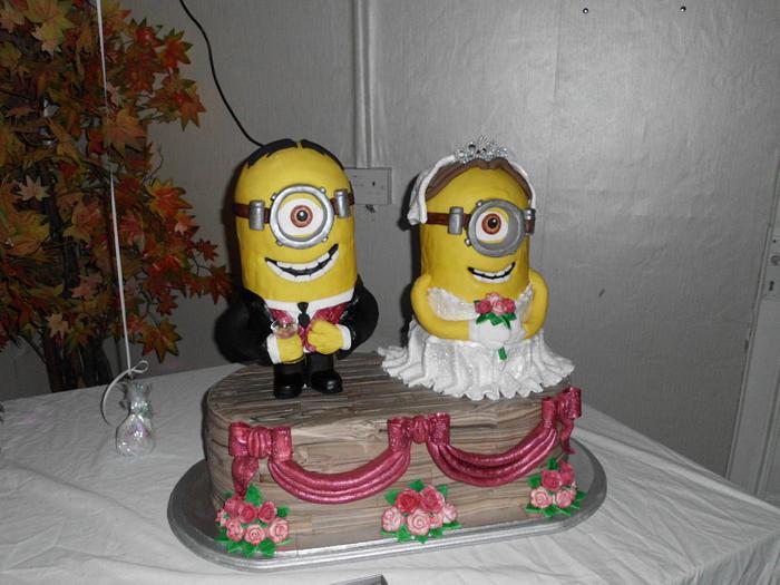 our epic minion wedding cake