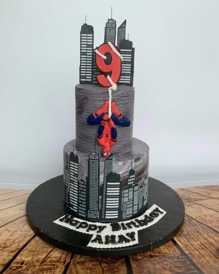 Spiderman themed cake 