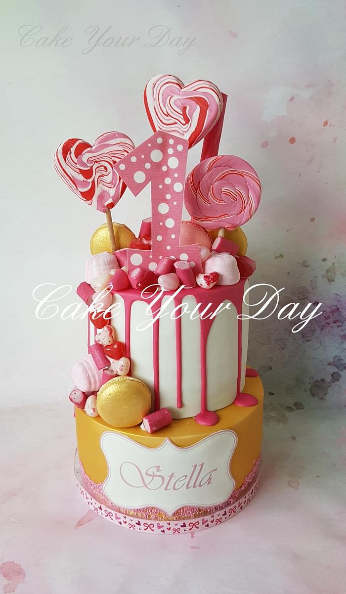 Gold & Pink Candy Cake