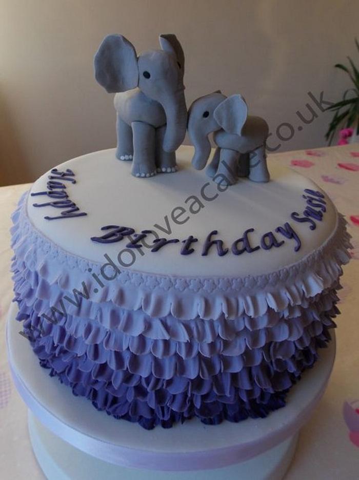 Ombre Cake for a Lady who Loves Elephant