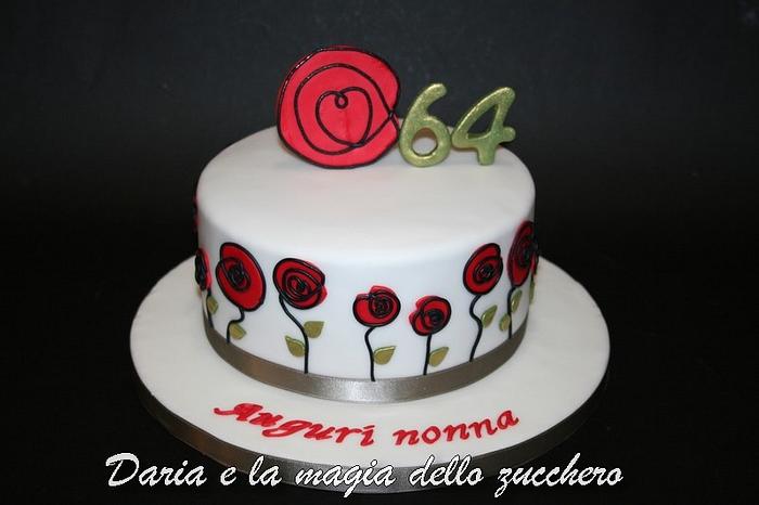 stylized flowers cake