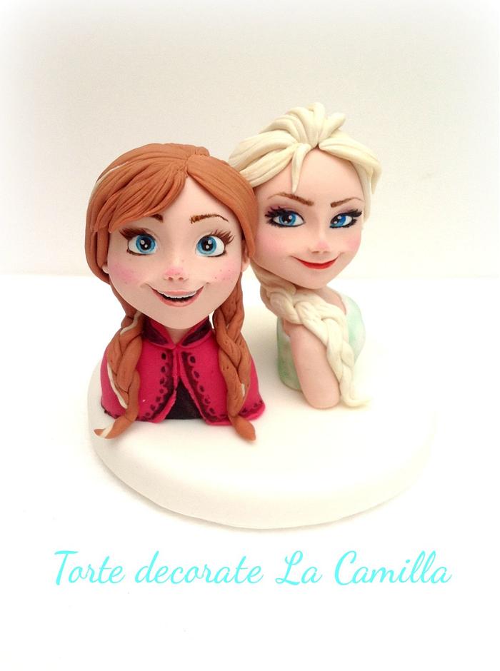 Elsa & Anna cake topper