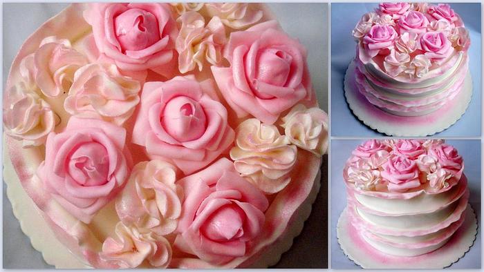 Roses Ruffles mini Birthday cake